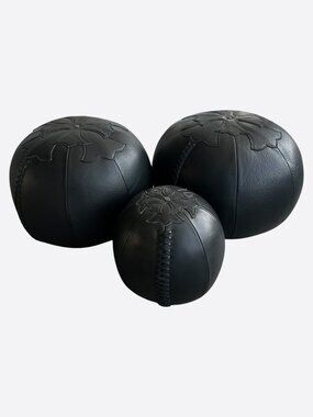 Chrome Hearts Black Leather Cross Patch Medicine Balls